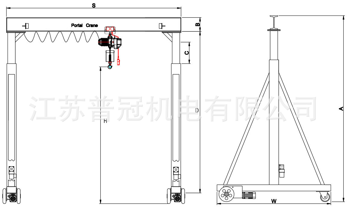 小型门式起重机龙门架(图9)